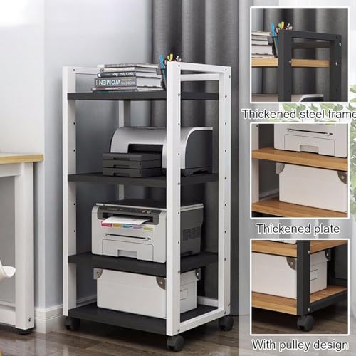 Torre de rack de madera para tocadiscos y soporte de altavoz móvil 5