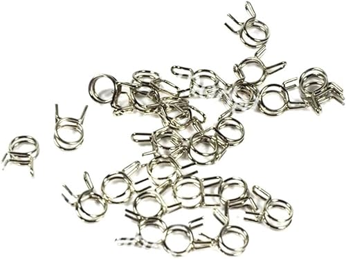 Miniatura 2 de Pieza de modelo de combustible RC, 10 piezas modelo RC línea de combustible aceite tubo de aire abrazadera manguera clip de resorte 0.236 in