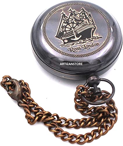 Brújula de latón con botón y funda de cuero portátil miniatura 4