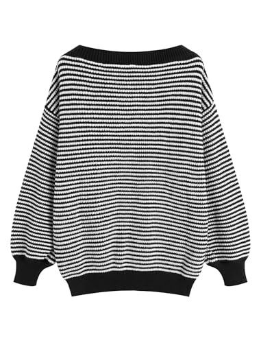 Image of ZAFUL Sweaters for Women Off Shoulder Knit Sweater with Long Sleeve Loose Pullover Jumper Tops