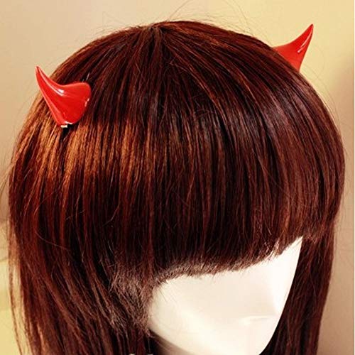 1 Pair Horror Gothic Cosplay Costume Small Demon Ox Horn Halloween Hair Clip Pin Red By Hittime #TOP1