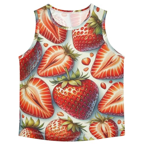 susiyo Strawberry Fruits Boys Sleeveless Tank Top Girls Athletic T Shirt