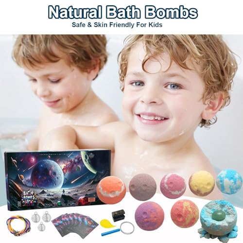 Kipwake Galaxy Bath Bombs For Kids With Crater,With Surprise Toys Inside Organic Bath Bombs For Kids,Solar System Gemstones Dig Space Toys,Easter Birthday Christmas Gifts For Boys Girls thumb #2