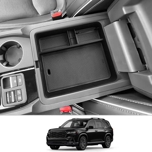 Image of CDEFG 2023 2024 2025 Pilot Center Console Organizer Tray for 2023-2025 Honda Pilot Touring Sport EX-L Elite TrailSport LX Middle Console Storage Box 2024-2026 Ridgeline / 2024-2026 Passport (Type B)