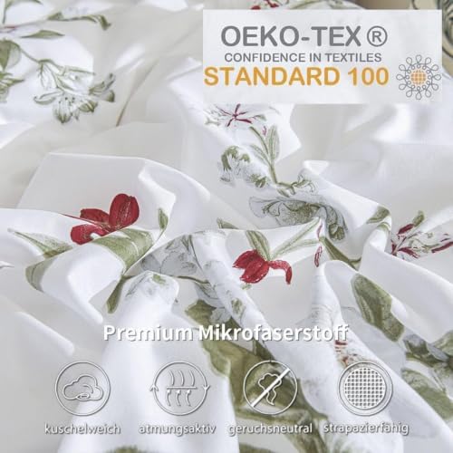 Freyamy Mädchen Bettwäsche 135x200 Blumen Bunt Floral Rüschen BettwäscheSet – Ansicht 5