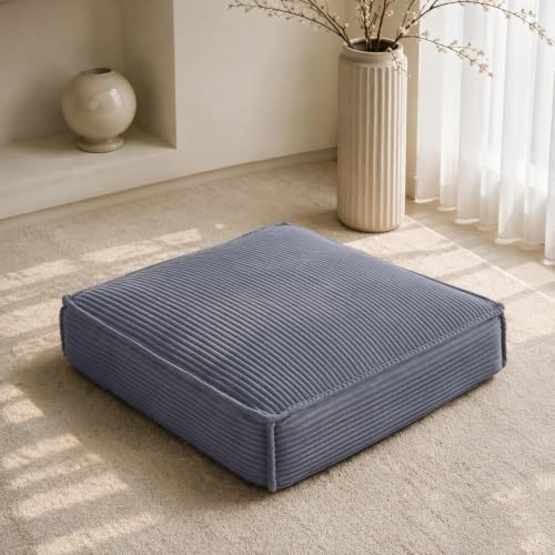 1 Pack Floor Cushions, 24x24x5.5 in, Solid + Shredded Foam