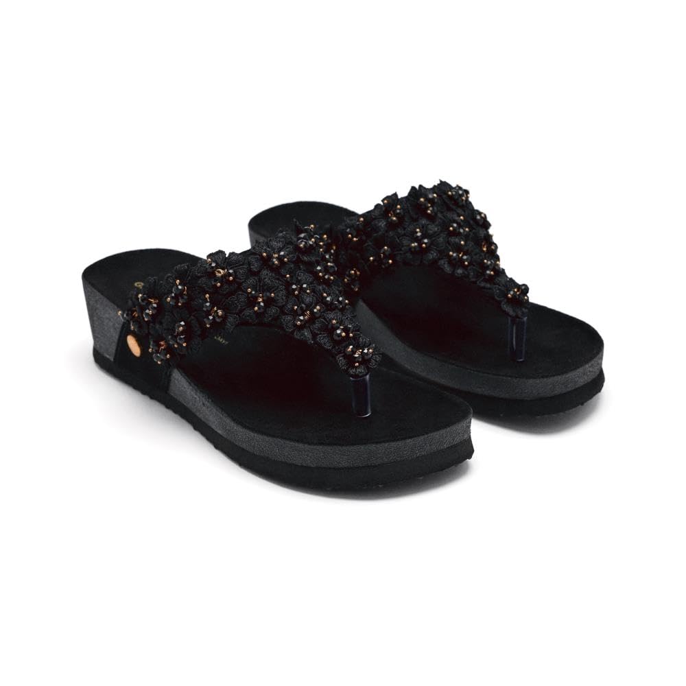 GIOSEPPO Women's Shawano Flip-Flop, Black/White, 2.5 UK