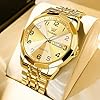 OLEVS Watches for Men Gold Stainless Steel Analog Quartz Diamond Business Luxury Dress Waterproof Luminous Date Casual Mens Wrist Watches #3