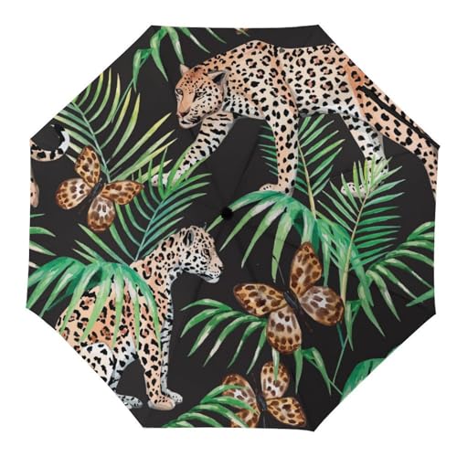 Parapluie automatique compact pliant feuilles pour femme et homme résistant