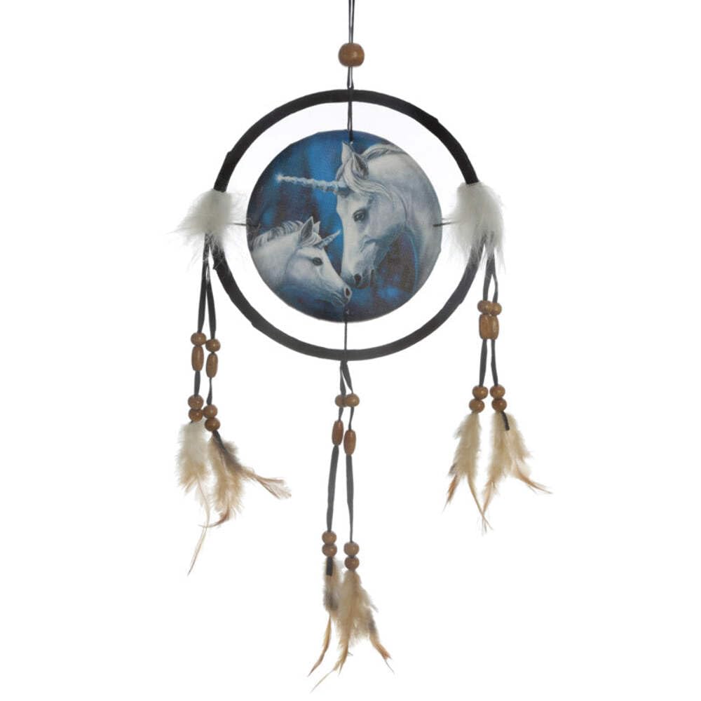 Puckator Mixed Dreamcatcher Sacred Love Unicorns-Lisa Parker-16Cm, Fabric/Feathers/Plastic, Black, One Size