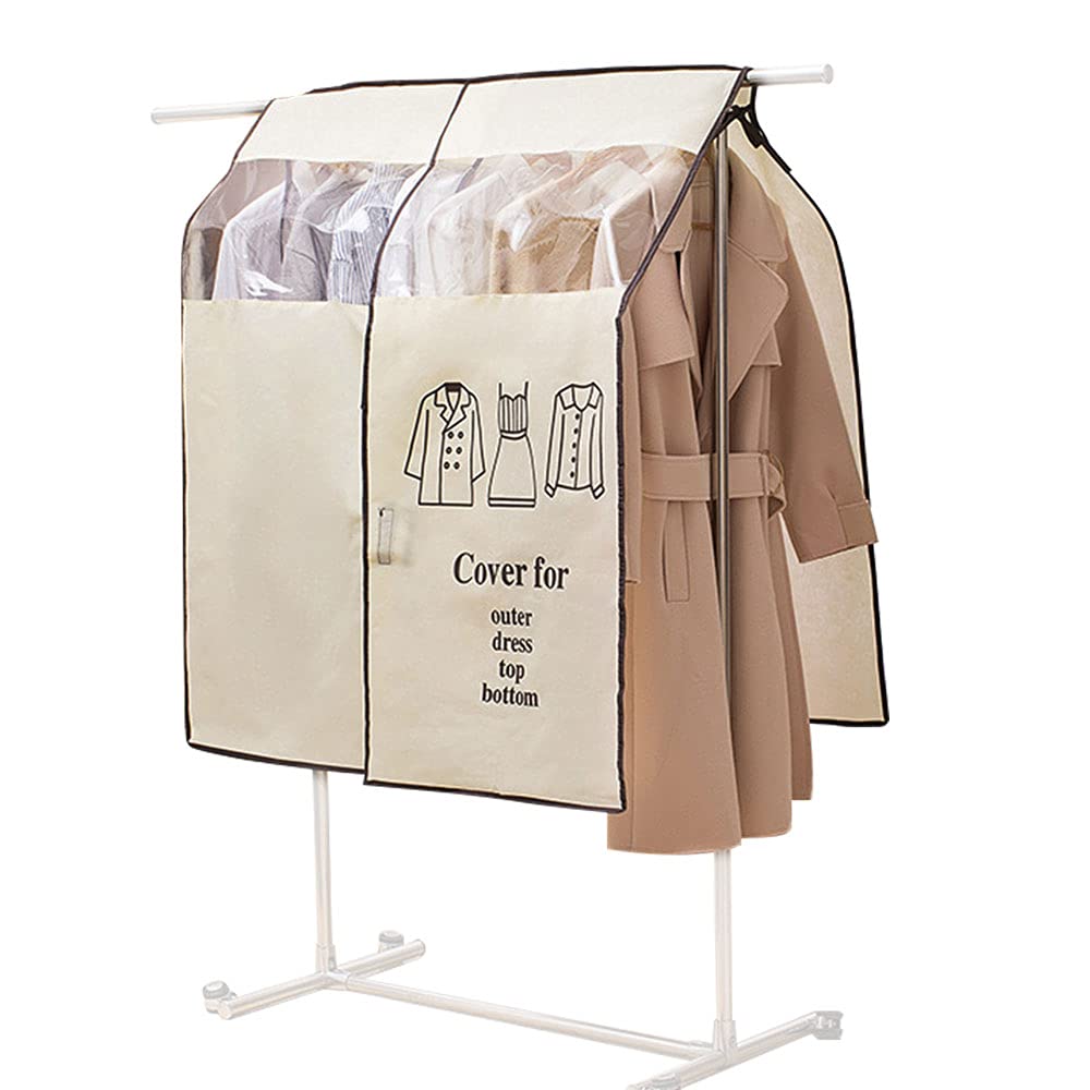 KHZSPP Clothes Cover,Clothes Rail Cover, 35 x 43 Inch Garment Rack Cover with Clear Window Dustproof Coat Rack Cover