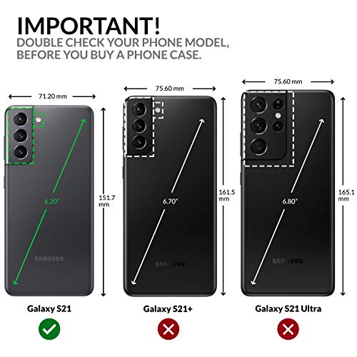 SURAZO RFID Smart Magnet Skórzane Etui Na Telefon Kompatybilne Samsung Galaxy S21 (6,2) Zamykanie na Magnes Case Skóra Naturalna Obudowa Ochronna Odporność na wstrząsy Portfel na karty