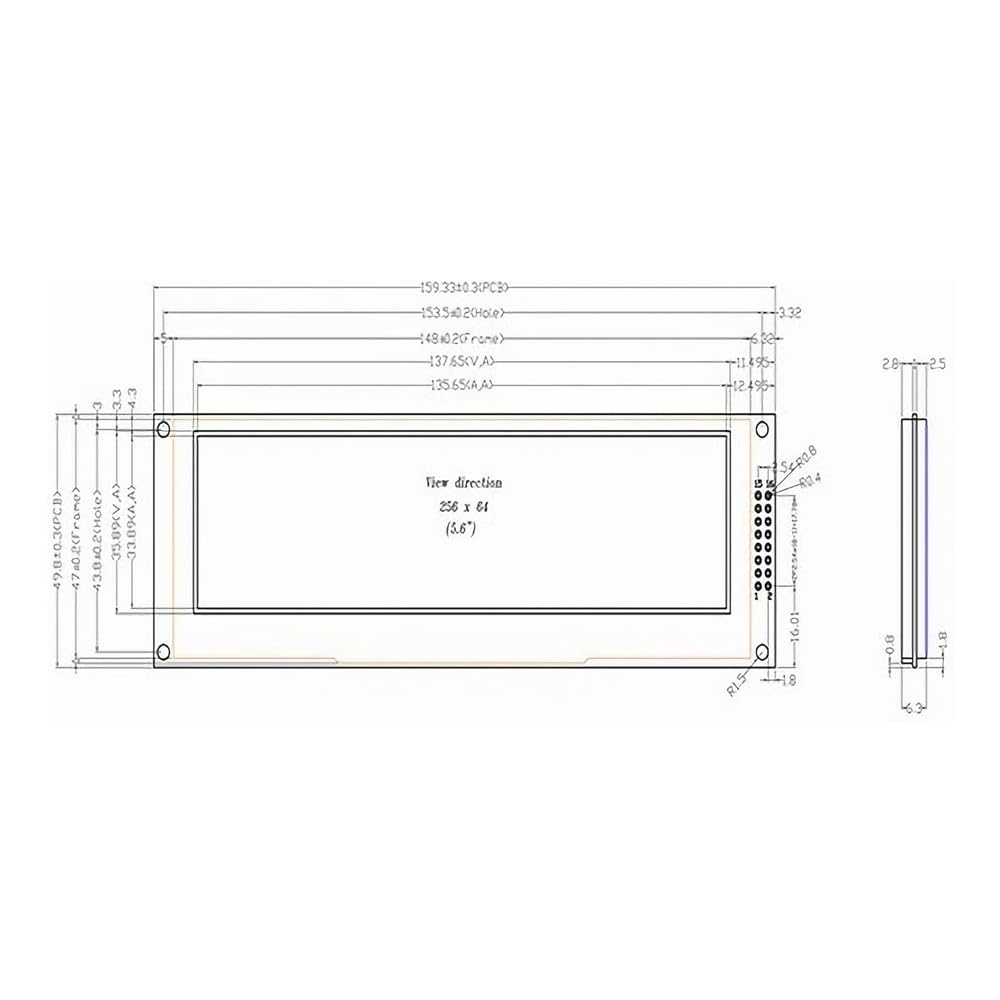 Modulo Display OLED 5.5 pollici Monoc verde/giallo OLED LCD Display Modulo 25664 256x64 Pixel Driver SSD1322 SPI 6800/8080 Modulo schermo parallelo per Arduino Raspberry PI STM32 (verde monocromatico)