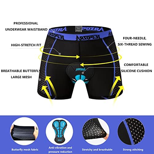 3D Acolchado Bicicleta Ciclismo Ropa Interior Pantalones Cortos Transpirable Ligero Hombres y Mujeres