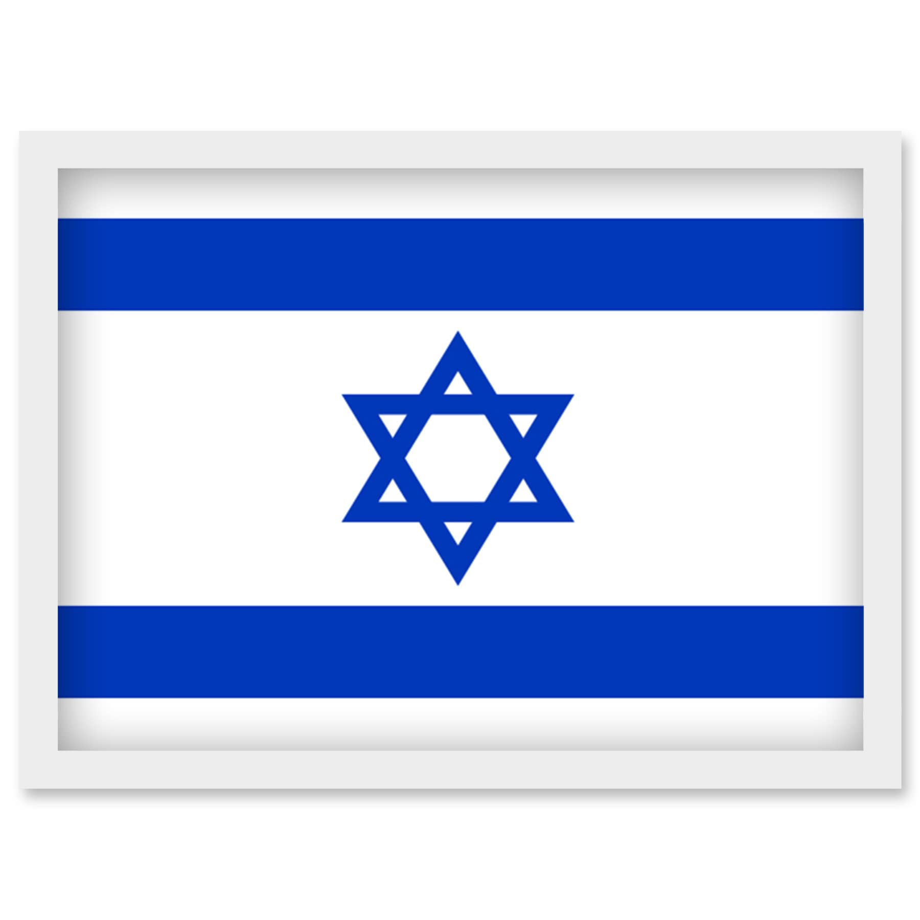 Artery8 Israel National Flag Patriotic Vexillology World Flags Country Region Poster Artwork Framed Wall Art Print A4