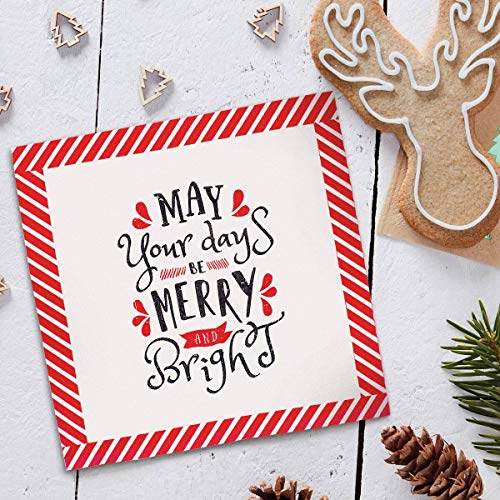 Xmas Paper Napkins, Festive, Cute & Fun Merry Christmas Quote Napkins: Funny Saying Recycled Napkins Decorative Disposable Holiday Dinner, Lunch/Luncheon, Buffet Party 40 Ct 6.5 Square – Image 4