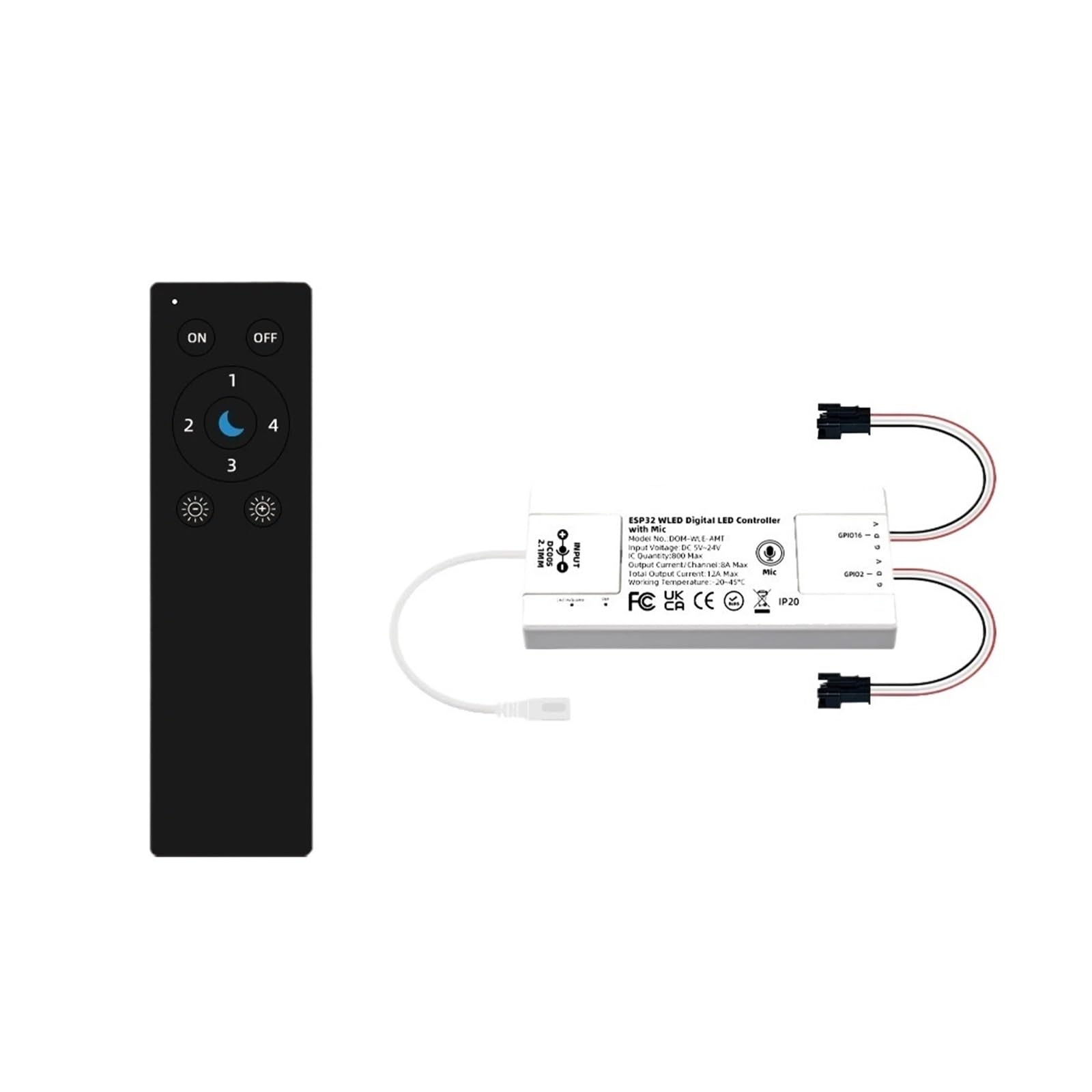 Controlador WLED de doble canal ESP32 ideal para ambientes modernos y luz ambiental
