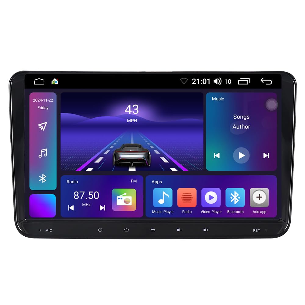 ASURE Wireless CarPlay Android Auto Car Stereo - 9 Inch Touchscreen Radio with Bluetooth GPS Navigation, 2GB+64GB Head Unit - Double Din Car Audio System for VW Jetta Passat Golf Beetle EOS 2005-2010