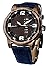 Produktbild Alienwork Armbanduhr Herren schwarz Canvas-Armband blau Kalender braun Holzuhr Natur-Holz