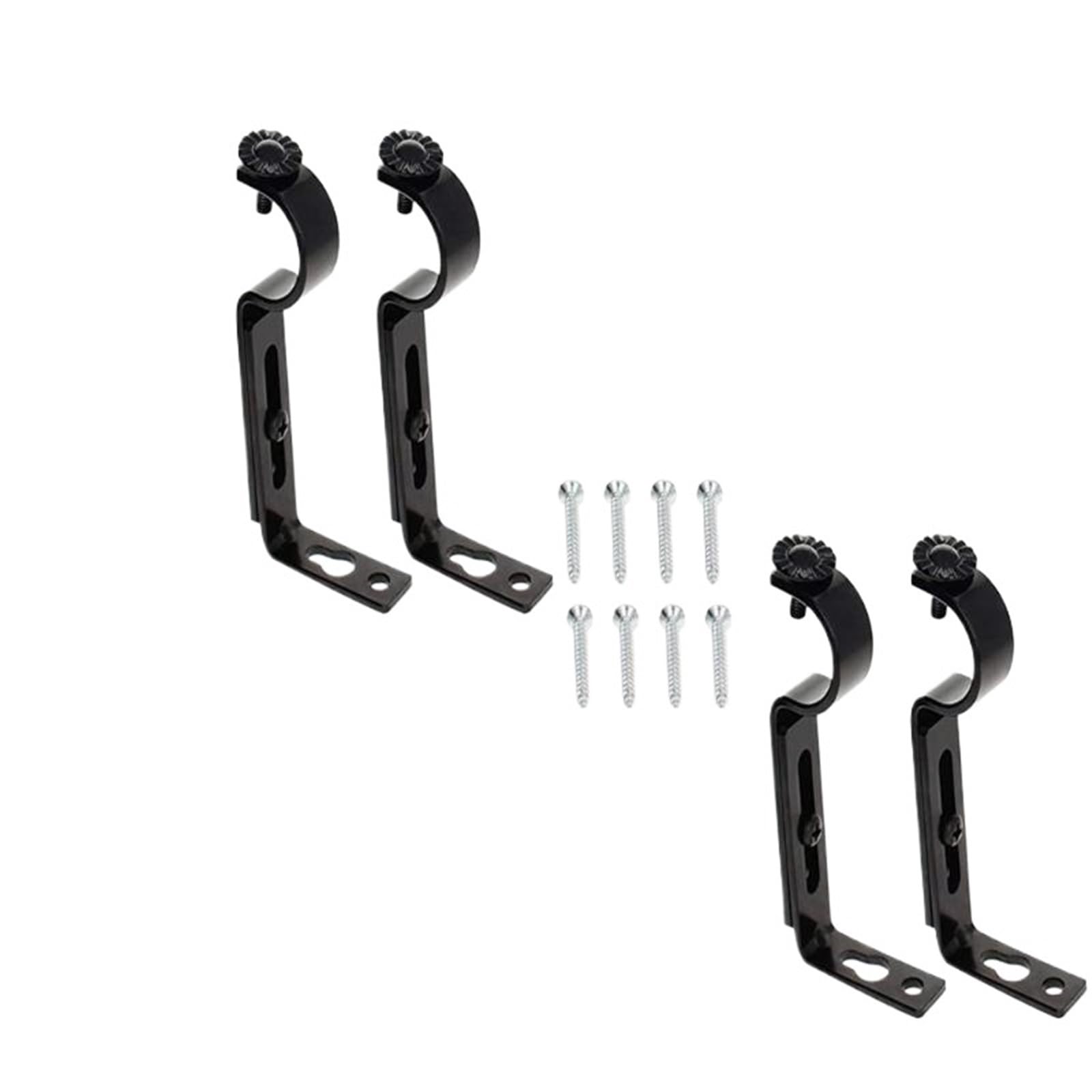 RUWLFE 4 Pcs Adjustable Curtain Brackets Rod Holder Drapery Stand for Poles, Wall Rod