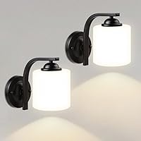 Vista 12 de CANMEIJIA Aplique de pared con 2 luces, accesorio moderno de iluminación de pared, luces de tocador de baño con lámpara de pared mate negra