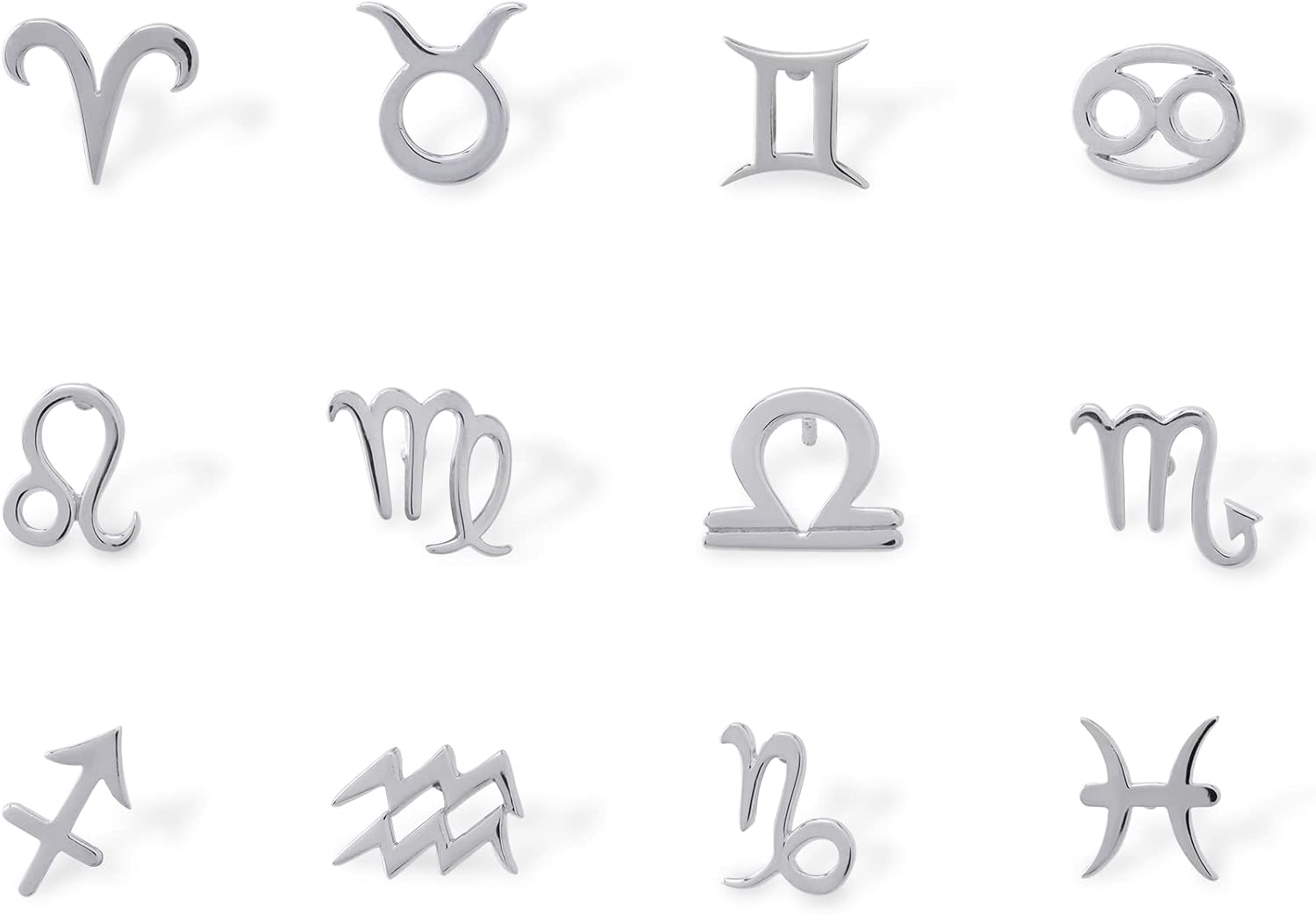 Boma Jewelry Sterling Silver Zodiac Sign Stud Earrings