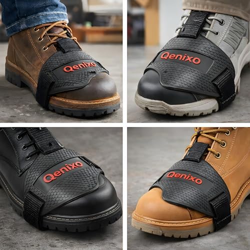 Image of QENIXO Motorcycle Shoe Protector Gear Shift Pad Cover - Durable Anti-Slip Rubber Boot Guard for Bike Riding Shoes, Gear Shifter Protection for Men & Women