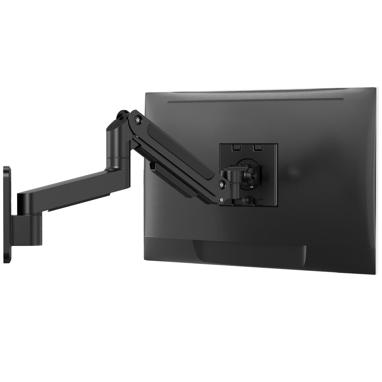 PUTORSEN Soporte Monitor Pared de 17 a 49 Pulgadas hasta 20 kg, Brazo Monitor Pared con Resorte de Gas Completamente Ajustable, Inclinación y Giro, Altura Ajustable, VESA 75/100 mm