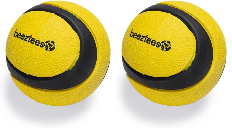 Beeztees Köpek Oyuncağı, Yüzen, Tenis Topu, Kauçuk, Siyah/Sarı, 6,3cm (2 paketi)