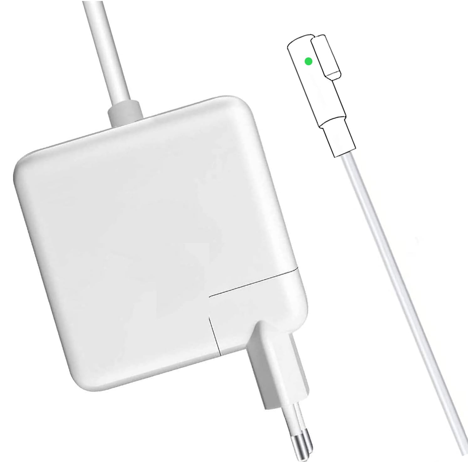 Caricabatterie 60W L-Tip compatible with Mac Book Pro 13", Adattatore Rapido per Modelli A1278, A1181, A1184, A1344, A1330, A1342 (2008-2012)