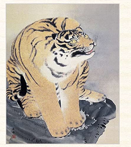 油絵　F8　虎　トラ Amazon.co.jp: Japanese Masterpiece Okyo Maruyama Tiger Zu (Torazu