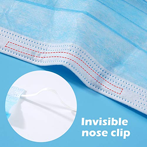 Máscara facial descartável de camada tripla com laço elástico para orelha, máscara respirável antiqu