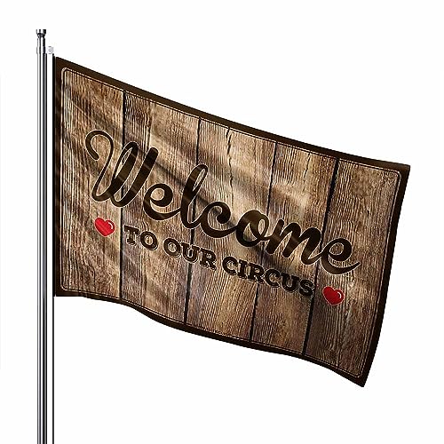 Decoración man cave con la bandera de circo grande 152x244cm para tu rincón de bar