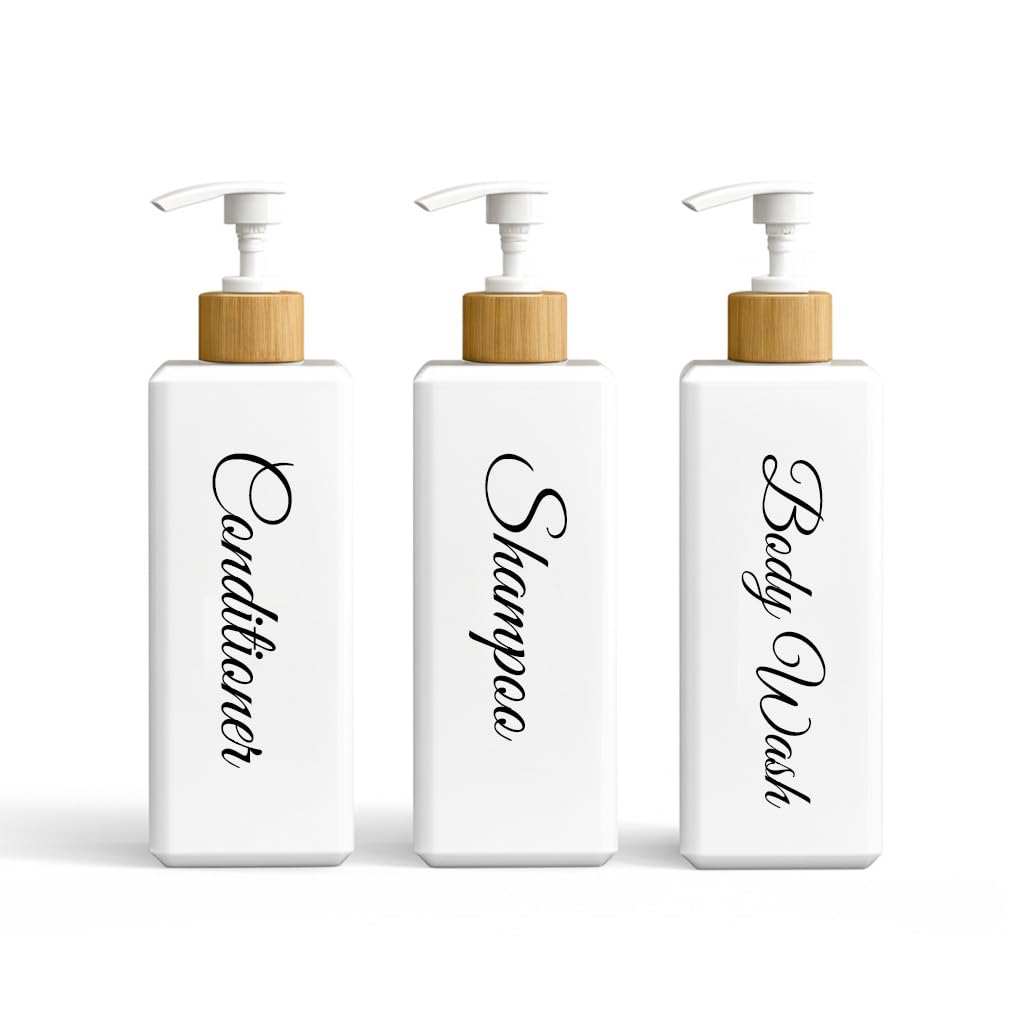 uMadeUs Refillable Shampoo and Conditioner Dispenser - Essentials Toiletries Accessories for Containers, Toiletry Lotion Liquids Bottle Soap Container