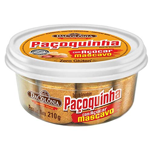 Barre de cacahuètes au sucre roux du Brésil, pack 210g - Paçoca Rolha com Açucar Mascavo, DACOLONIA 210g