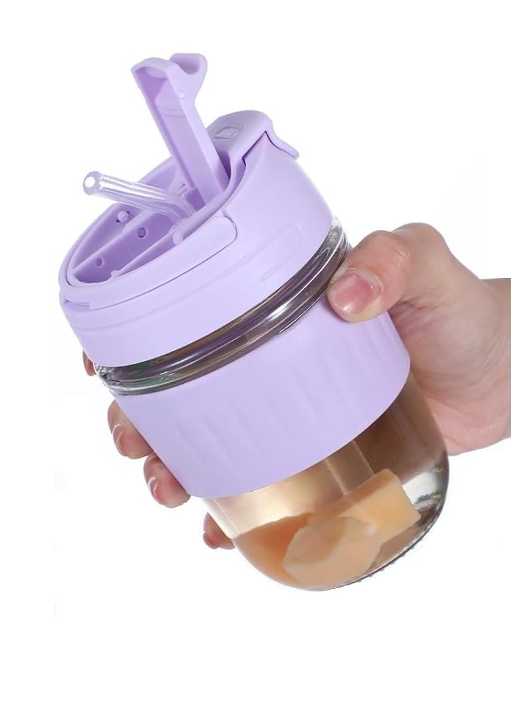 KELVEE Reusable Glass Tumbler with Lid and Straw, 350ml Coffee Travel Mug, Leak-Proof Coffee Cup, BPA Free, Dishwasher Pack of 1 (Multi Color) (Coffee Mug) (B0CXJGHYMC) Amazon Price History, Amazon Price Tracker