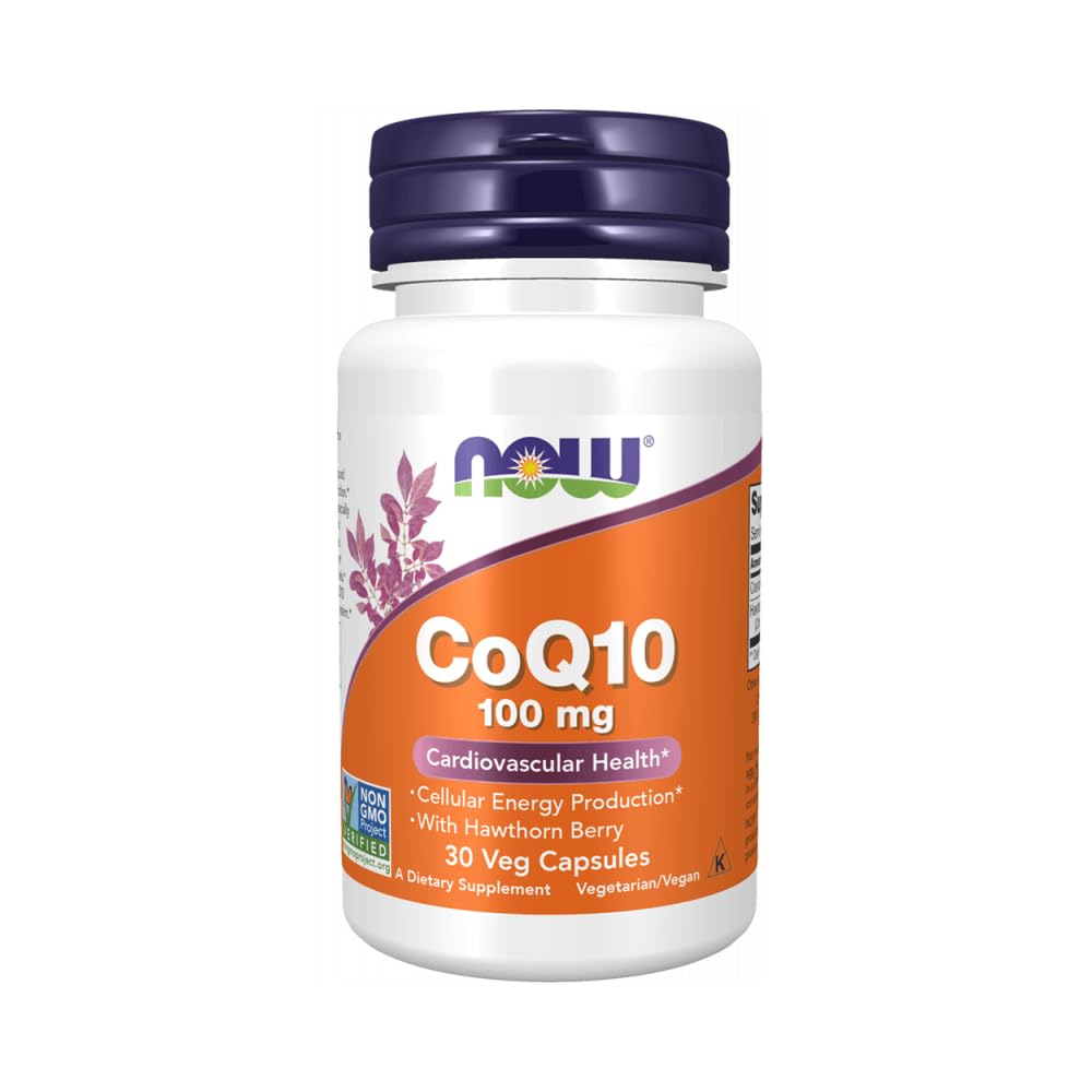 Now Foods CoQ10 100mg with Hawthorn Berry (30 vCapsules) Sans saveur - Vitamines, minéraux et santé - Enzymes