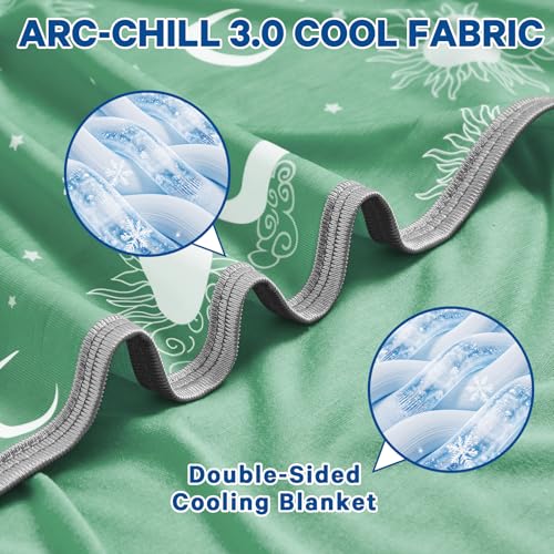 Image of inhand Cooling Blanket Queen Size (90 inchx90 inch) - Double Sided Cooling Blankets for Hot Sleepers, Cool Soft Lightweight Summer Blanket for Sofa Bed Couch, Travel, House Warming Gifts New Home Pale Green