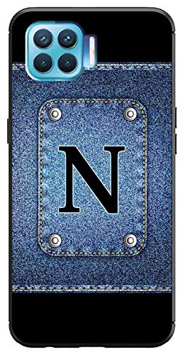 Image of Amazon Brand - Solimo Designer Button Jeans Alphabet-N Printed Soft & Flexible Hybrid Back Case Mobile Cover for Oppo F17 Pro