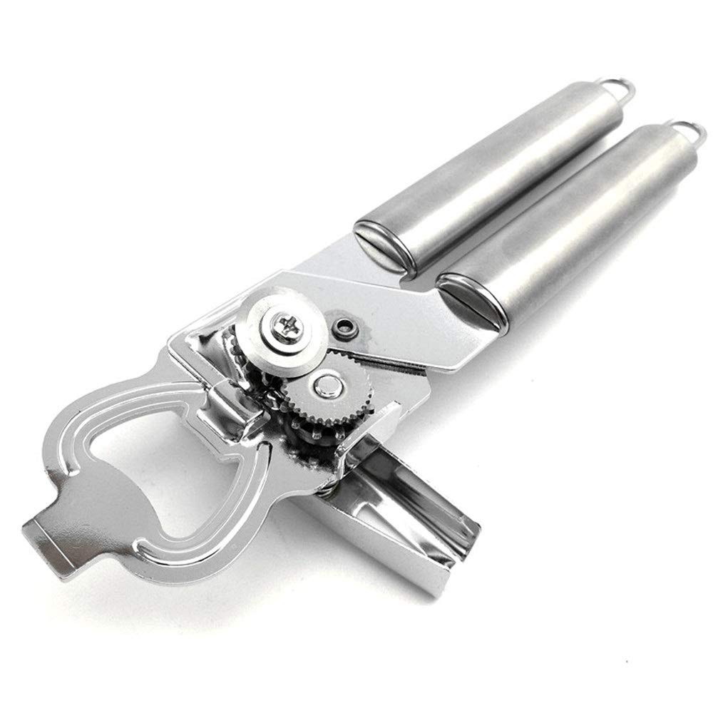 Dosenöffner Multifunktionaler Haushalt Edelstahl Dosenöffner Ultra Scharfe Schneidwerkzeuge für Flaschen Manueller Dosenöffner (Farbe: Silber, Größe: Einheitsgröße) (Silber Einheitsgröße)