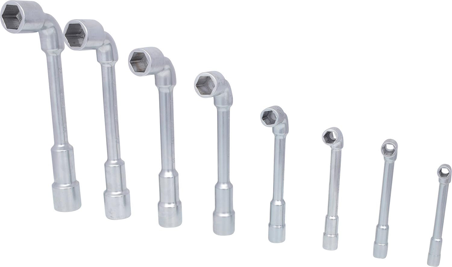 KS Tools 517.0452 Jeu de 8 clés à pipe débouchées métriques - 6 pans | Boîte de 8 clés à pipe débouchées métriques - 6 pans, 8 à 24 mm, chrome vanadium