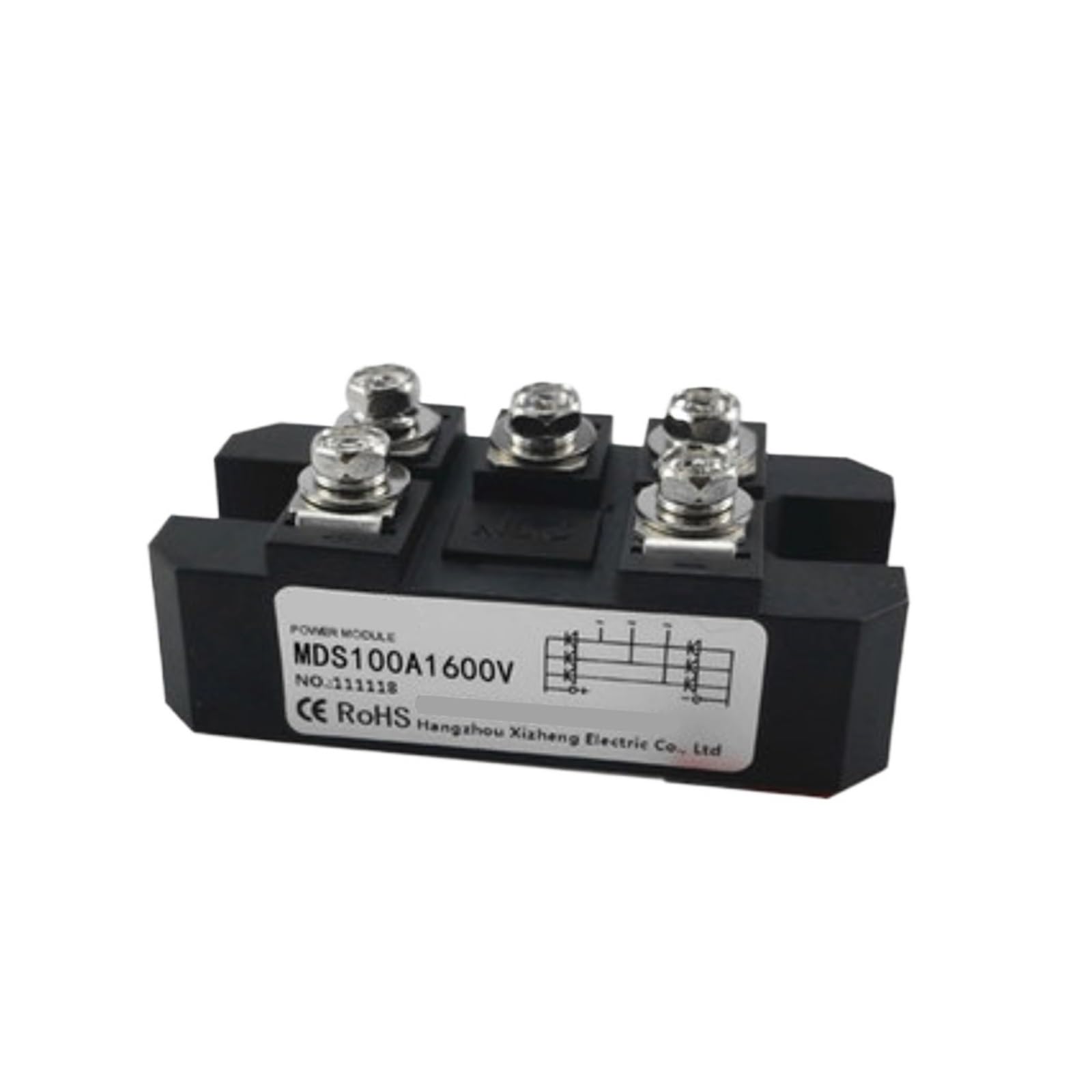 Pont de diode triphasé MDS100A de 12V à 200V avec dissipateur thermique