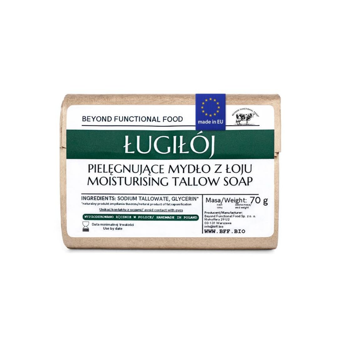 Mydło z łojem wołowym z 2 składników - Naturalne mydło bez chemii - Ręcznie robione mydło - 70 g