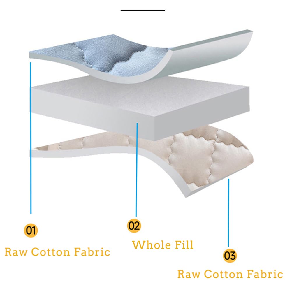 Protector de colchón, funda de cojín acolchada transpirable con correas elásticas de 4 lados, máxima protección y comodidad, se adapta a camas estándar