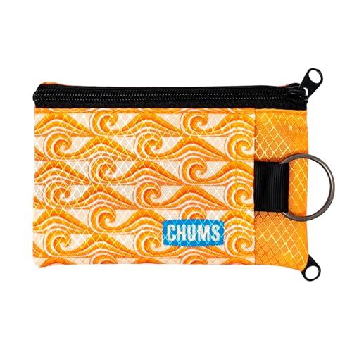 Image of Chums Surfshorts Wallet - Lightweight Slim Wallet with RFID Blocking Card & Clear ID Window - Zippered, Water Resistant w /Key Ring (Tide)