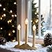 Konictom 3 Light Electric Candolier Indoor Christmas Candle Lamp, Ivory Plastic with Clear C7 Light Bulbs, Plug in Candle Lamp with 3 Foot Wire, Ready to Use