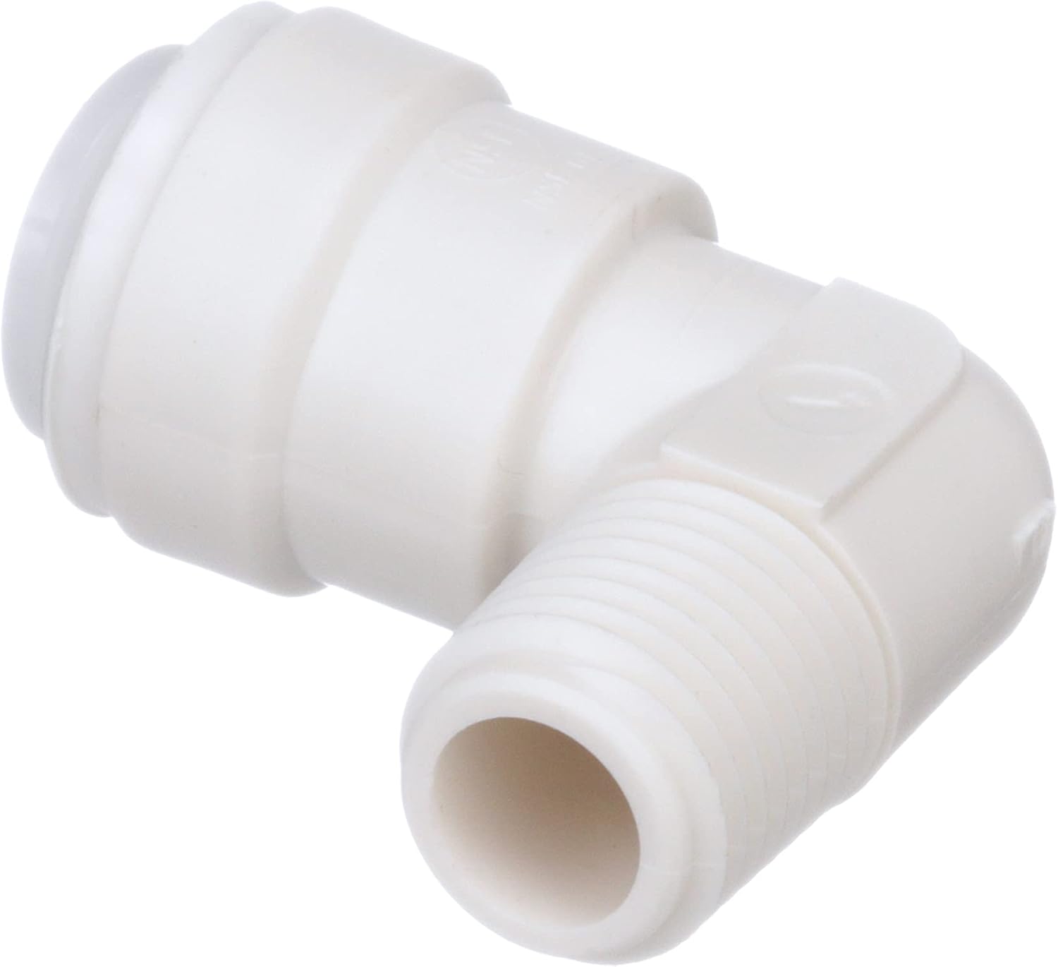 Watts PL-3028 Pl Tube, 90, 3/8 X 1/4 in, Quick Connect 150 Psi, Plastic, 70 Deg F, Push Male Elbow, 3/8-Inch OD x 1/4-Inch MPT, 3/8, quot, White