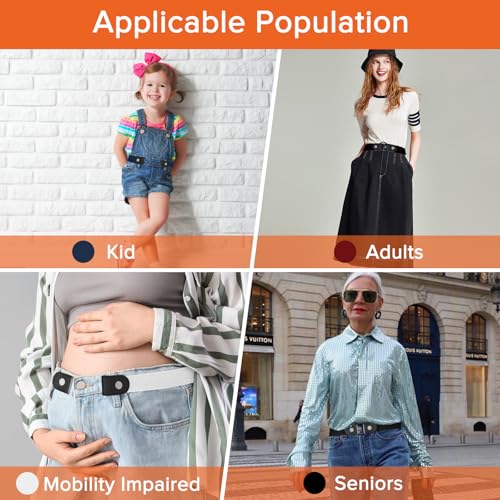 Image of No Buckle Belts for Women, Elastic Belts for Women, Comfortable Womens Belts for Jeans, Stretch Belts for Women