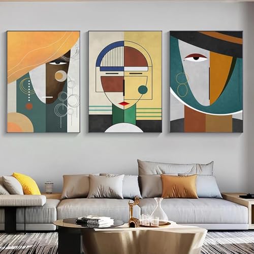 Décoration d'intérieur triptyque affiche Picasso et cadre salon abstrait 40x60
