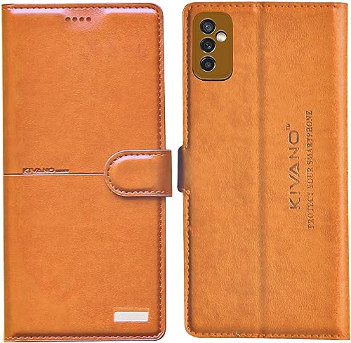 Image of Compatible with Samsung Galaxy M52 5G Flip Cover | Leather Finish | Inside Pockets & Inbuilt Stand | Shockproof Wallet Style Magnetic Closure Back Cover Case